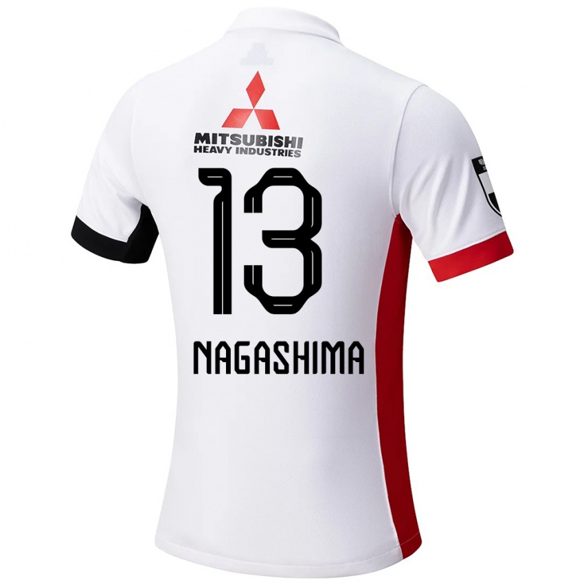 ילדים Reina Nagashima #13 אדום לבן הרחק ג'רזי 2025/26 חולצה קצרה