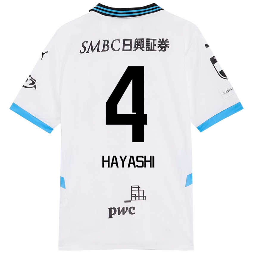 ילדים Shunsuke Hayashi #4 תכלת שמיים שחור הרחק ג'רזי 2025/26 חולצה קצרה