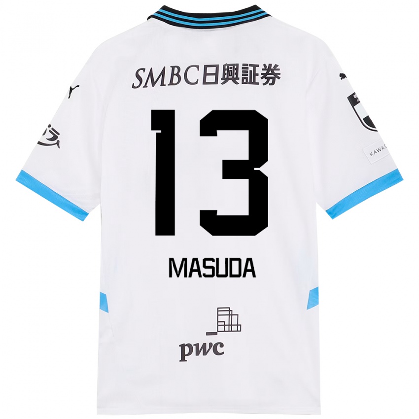 ילדים Hinata Masuda #13 תכלת שמיים שחור הרחק ג'רזי 2025/26 חולצה קצרה