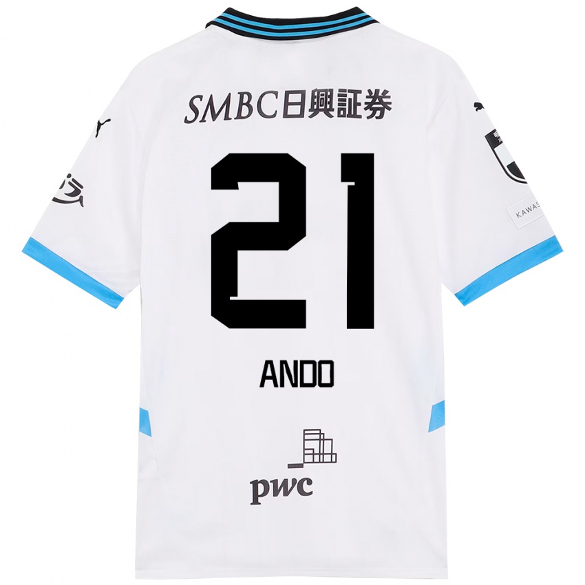ילדים Shunsuke Ando #21 תכלת שמיים שחור הרחק ג'רזי 2025/26 חולצה קצרה