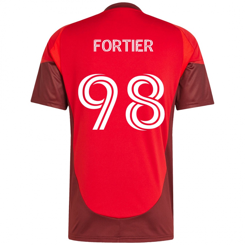 גברים Kristjan Fortier #98 אדום לבן ג'רזי ביתית 2025/26 חולצה קצרה