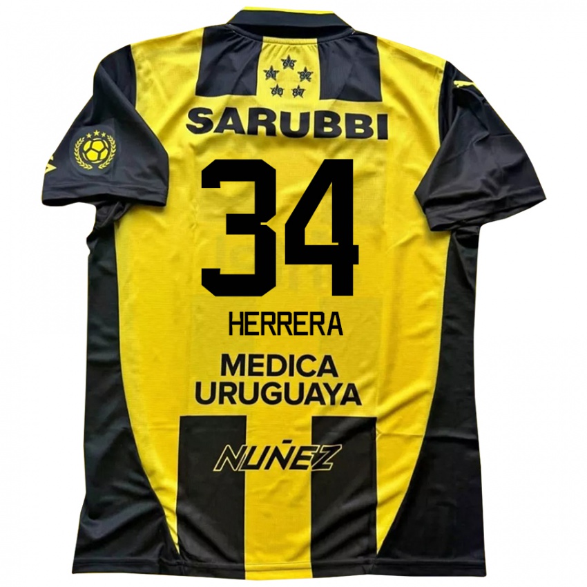 גברים Nahuel Herrera #34 צהוב שחור ג'רזי ביתית 2025/26 חולצה קצרה