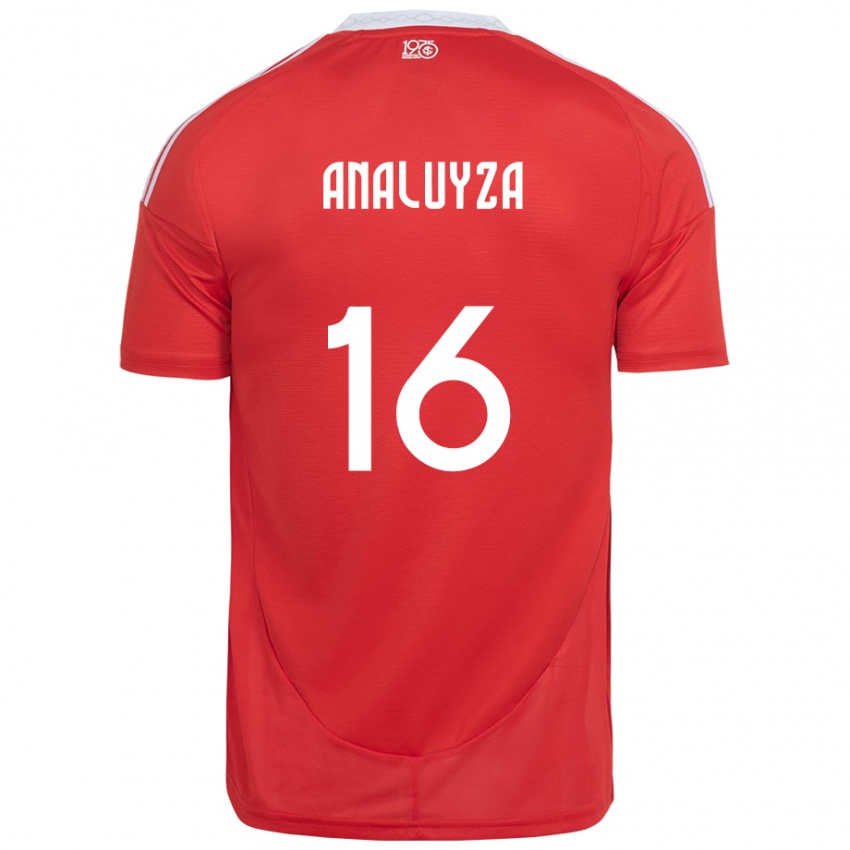 גברים Analuyza #16 לבן אדום ג'רזי ביתית 2025/26 חולצה קצרה