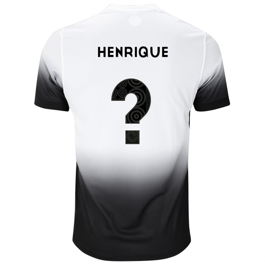 גברים Kauã Henrique #0 שחור לבן ג'רזי ביתית 2025/26 חולצה קצרה