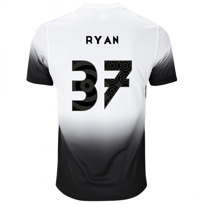 גברים Ryan #37 שחור לבן ג'רזי ביתית 2025/26 חולצה קצרה