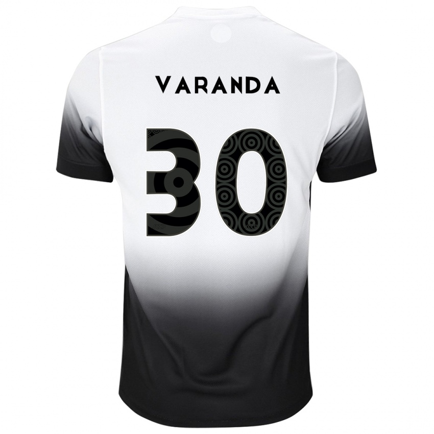 גברים Rodrigo Varanda #30 שחור לבן ג'רזי ביתית 2025/26 חולצה קצרה