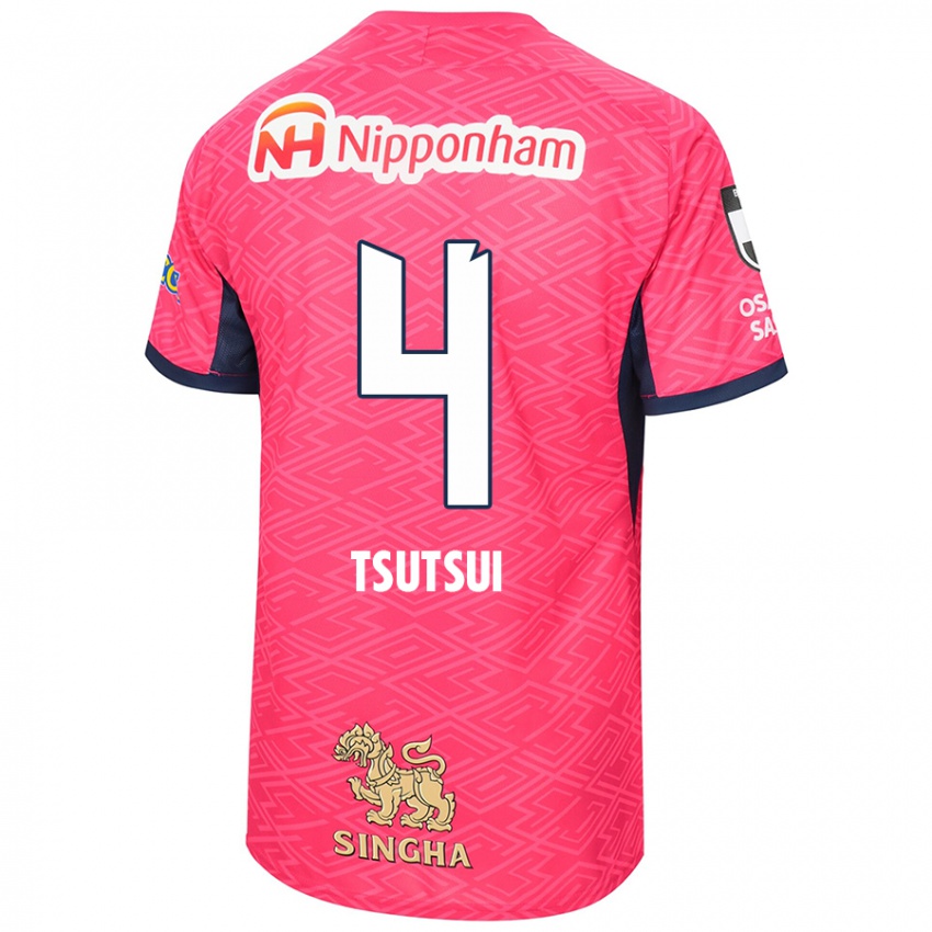 גברים Riko Tsutsui #4 לבן ורוד סאקורה ג'רזי ביתית 2025/26 חולצה קצרה