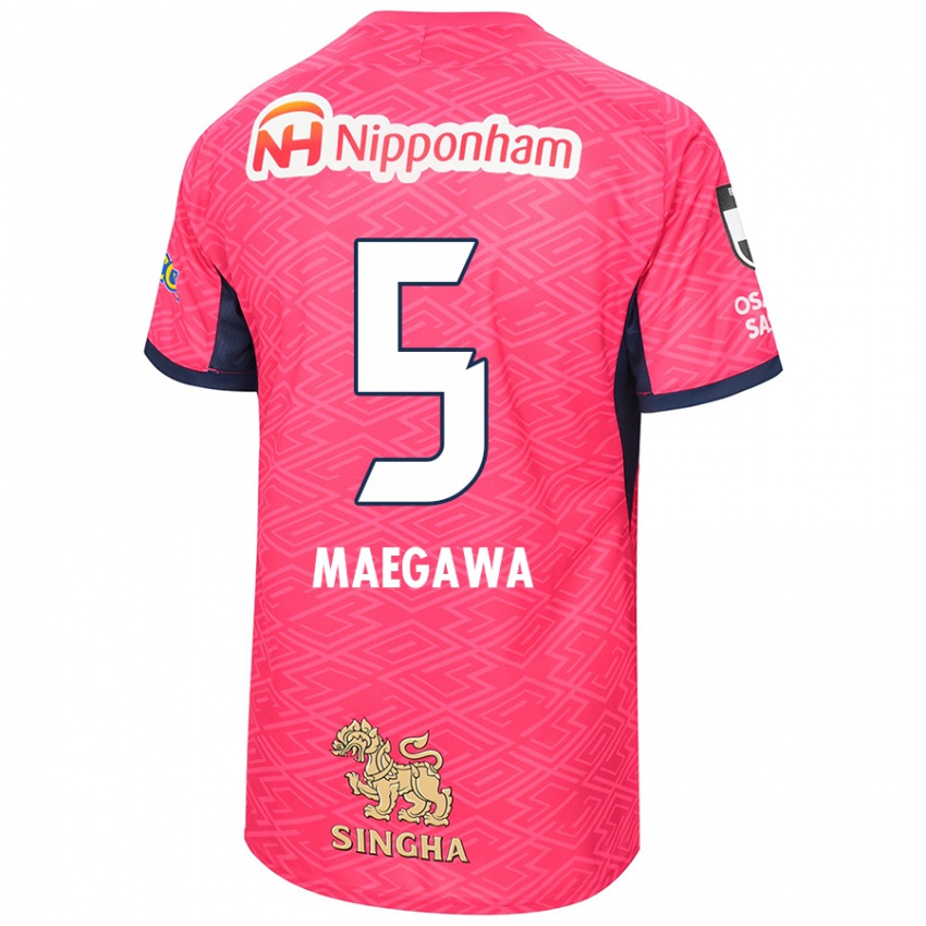 גברים Miki Maegawa #5 לבן ורוד סאקורה ג'רזי ביתית 2025/26 חולצה קצרה