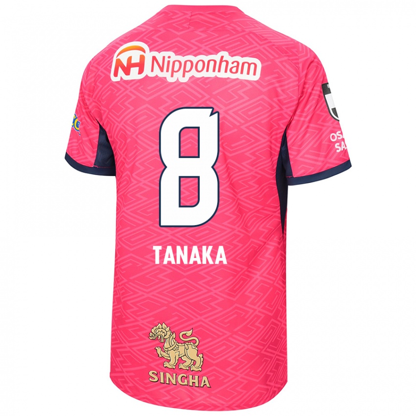 גברים Tomoko Tanaka #8 לבן ורוד סאקורה ג'רזי ביתית 2025/26 חולצה קצרה