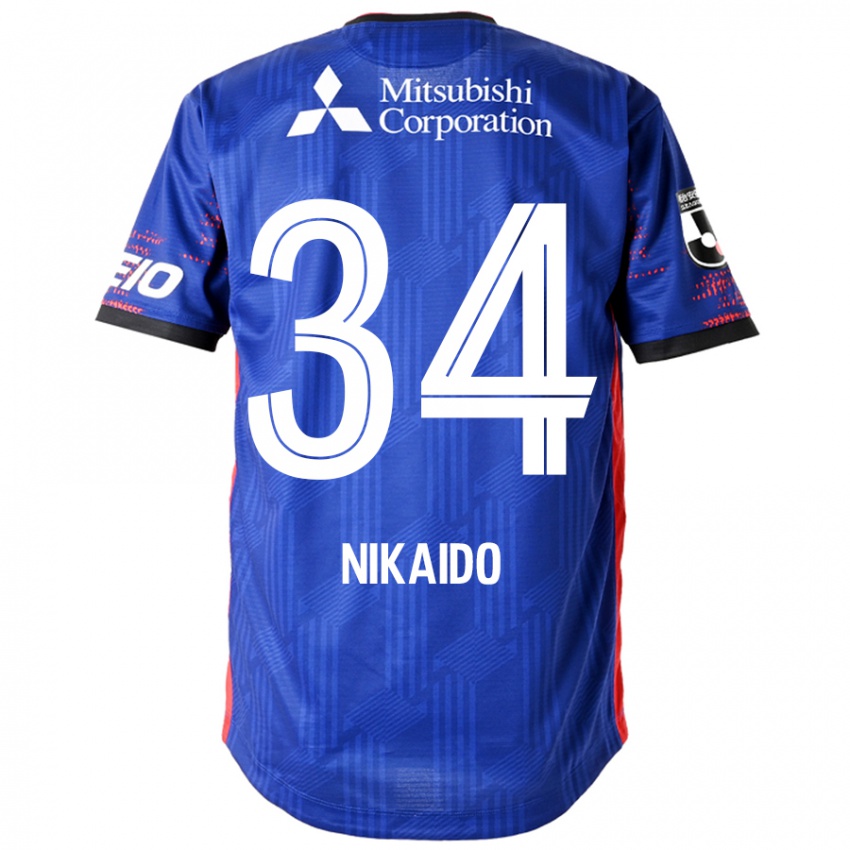 גברים Rintaro Nikaido #34 כחול מלכותי לבן ג'רזי ביתית 2025/26 חולצה קצרה