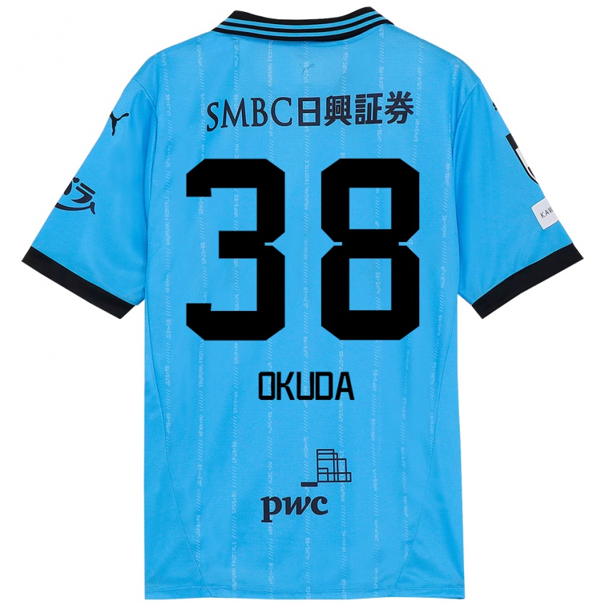 גברים Yuma Okuda #38 תכלת שמיים שחור ג'רזי ביתית 2025/26 חולצה קצרה