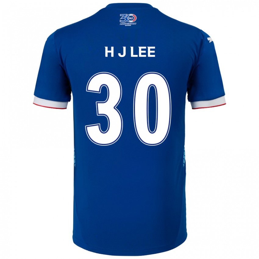 גברים Ji-Ho Lee #30 לבן כחול מלכותי ג'רזי ביתית 2025/26 חולצה קצרה