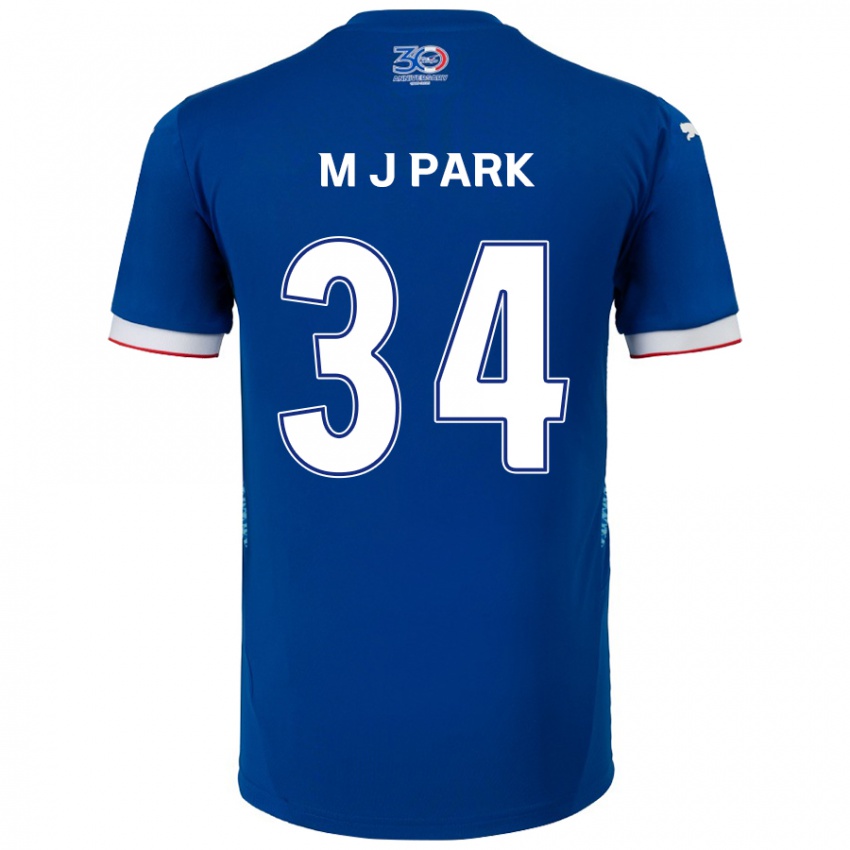 גברים Ji-Min Park #34 לבן כחול מלכותי ג'רזי ביתית 2025/26 חולצה קצרה