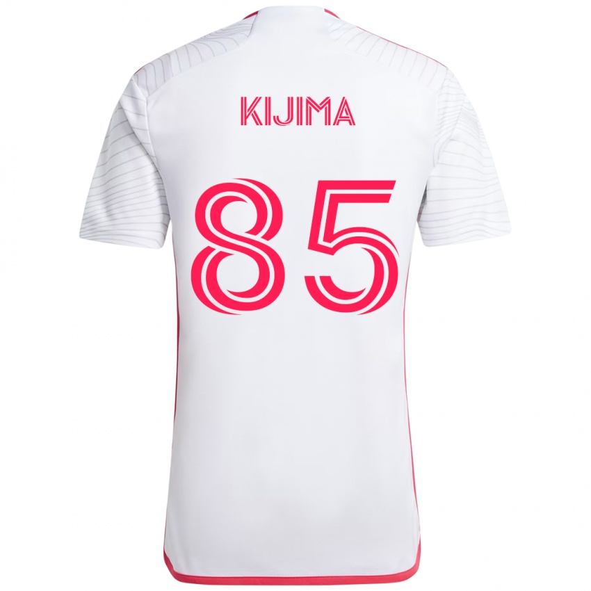 גברים Hosei Kijima #85 לבן מג'נטה הרחק ג'רזי 2025/26 חולצה קצרה