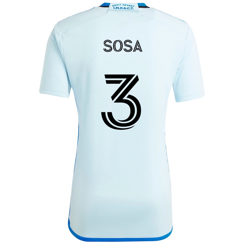 גברים Joaquín Sosa #3 כחול כהה שחור הרחק ג'רזי 2025/26 חולצה קצרה