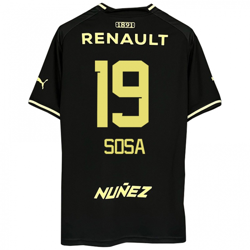 גברים Diego Sosa #19 שחור צהוב הרחק ג'רזי 2025/26 חולצה קצרה