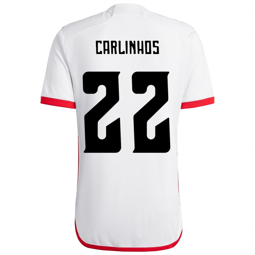 גברים Carlinhos #22 אדום שחור הרחק ג'רזי 2025/26 חולצה קצרה