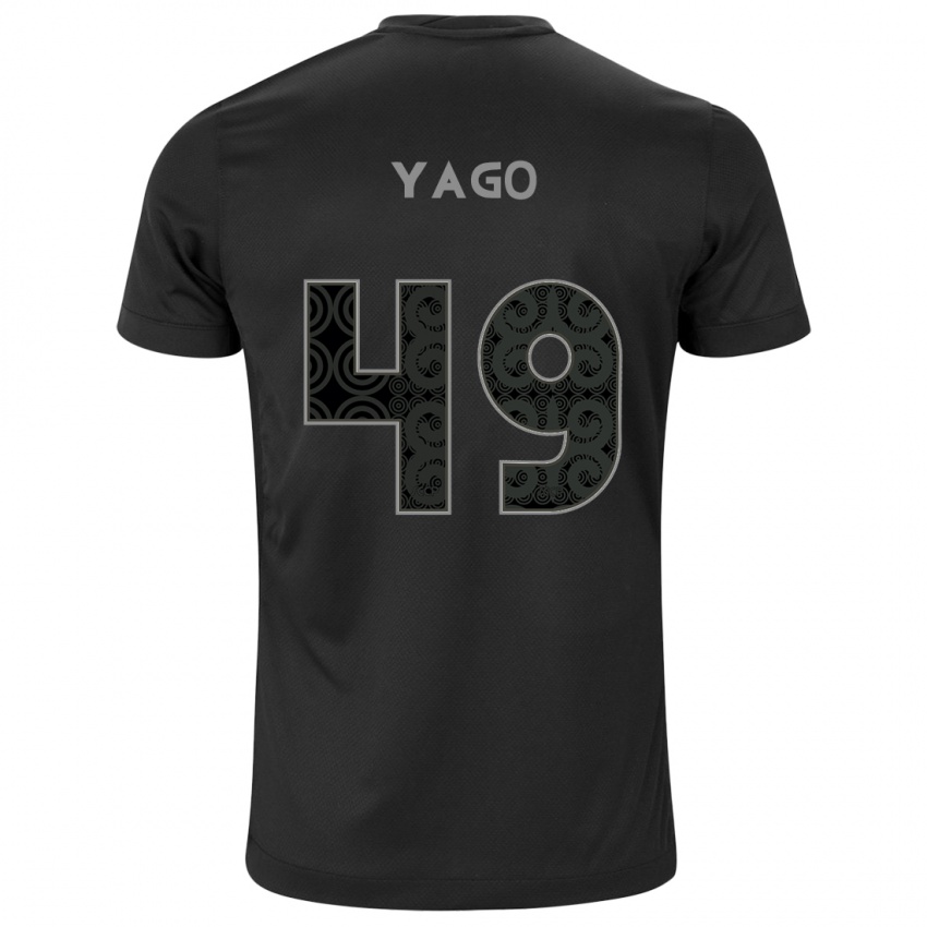 גברים Yago #49 שחור לבן הרחק ג'רזי 2025/26 חולצה קצרה