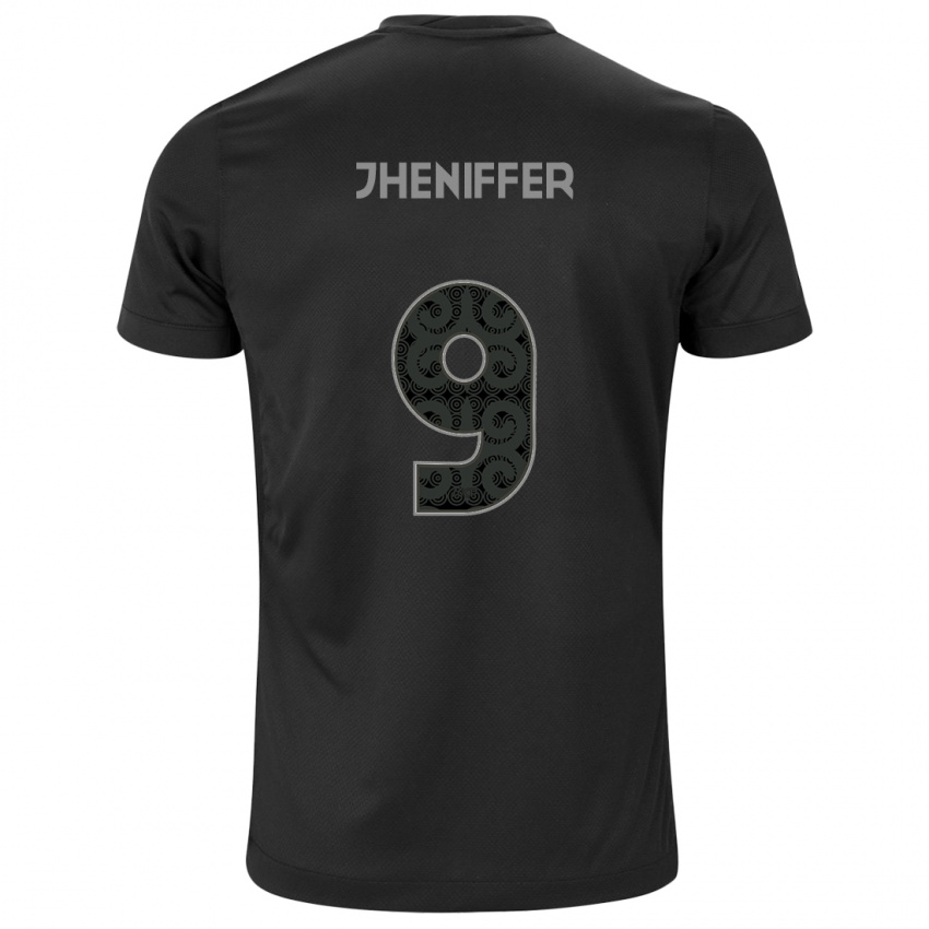 גברים Jheniffer #9 לבן שחור הרחק ג'רזי 2025/26 חולצה קצרה