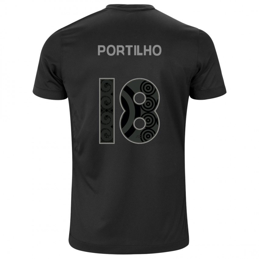 גברים Gabi Portilho #18 שחור לבן הרחק ג'רזי 2025/26 חולצה קצרה