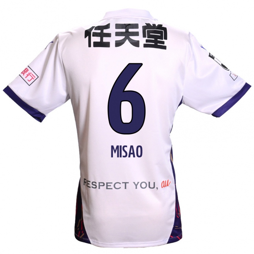 גברים Yuto Misao #6 לבן סגול שחור הרחק ג'רזי 2025/26 חולצה קצרה