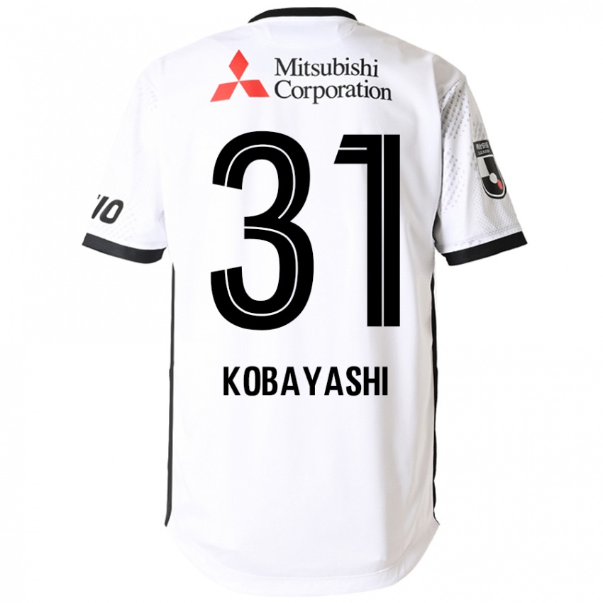 גברים Masataka Kobayashi #31 לבן שחור הרחק ג'רזי 2025/26 חולצה קצרה