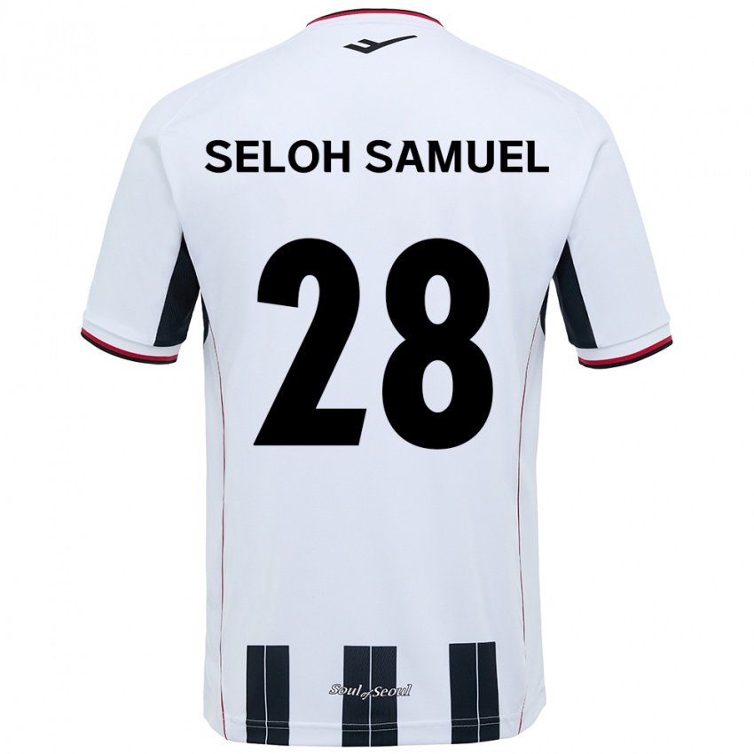 גברים Gbato Seloh Samuel #28 לבן שחור הרחק ג'רזי 2025/26 חולצה קצרה