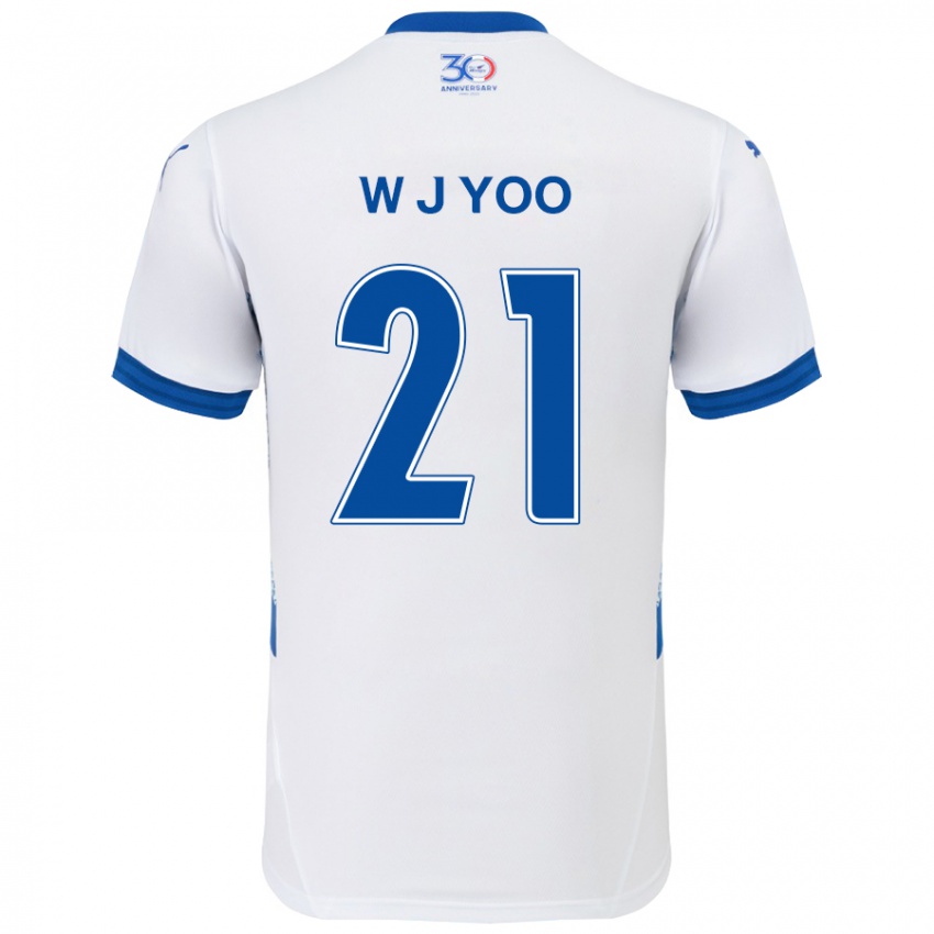 גברים Jin-Wook Yoo #21 כחול מלכותי לבן הרחק ג'רזי 2025/26 חולצה קצרה