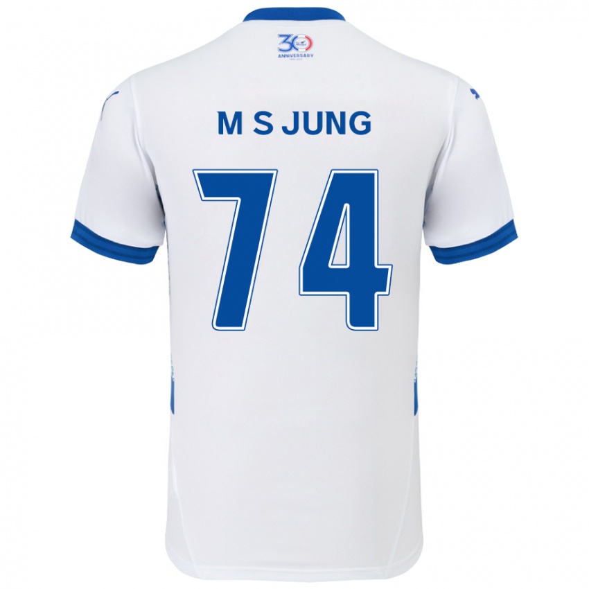 גברים Sung-Min Jung #74 לבן כחול מלכותי הרחק ג'רזי 2025/26 חולצה קצרה