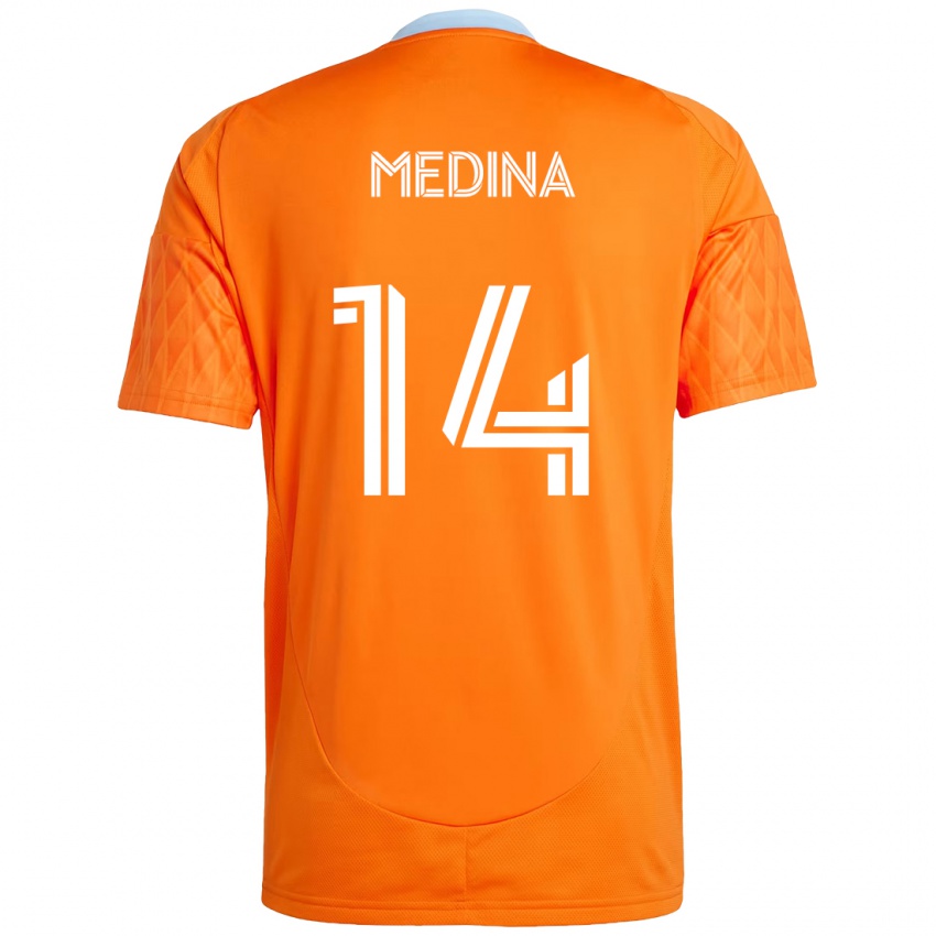 נשים Jeferson Medina #14 כתום לבן ג'רזי ביתית 2025/26 חולצה קצרה
