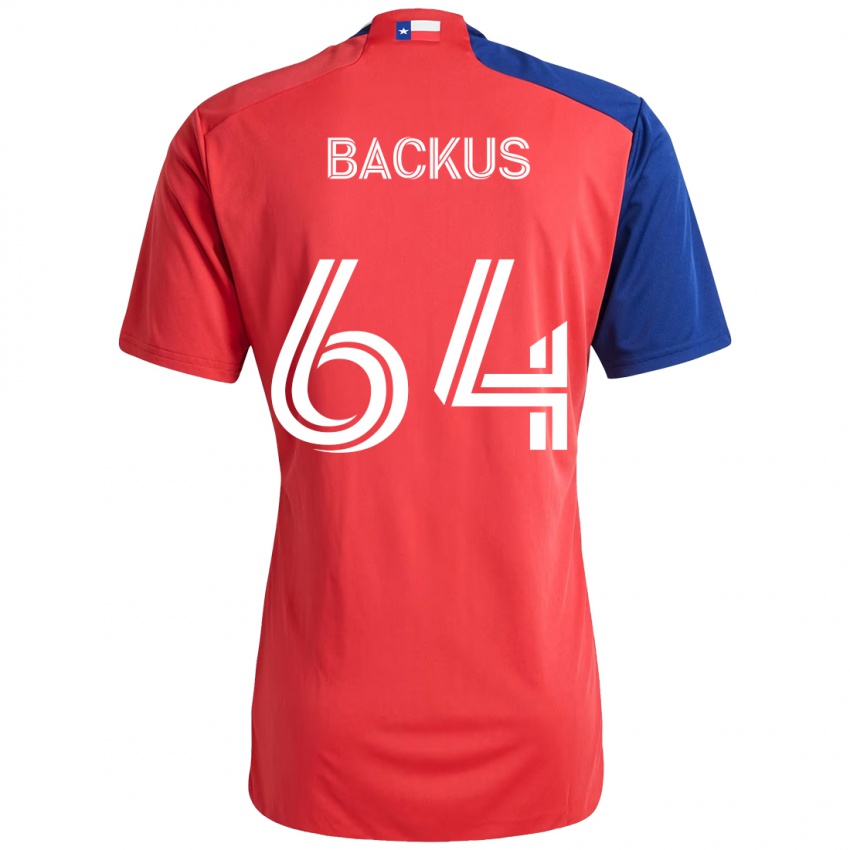 נשים Braeden Backus #64 תכלת אדום ג'רזי ביתית 2025/26 חולצה קצרה