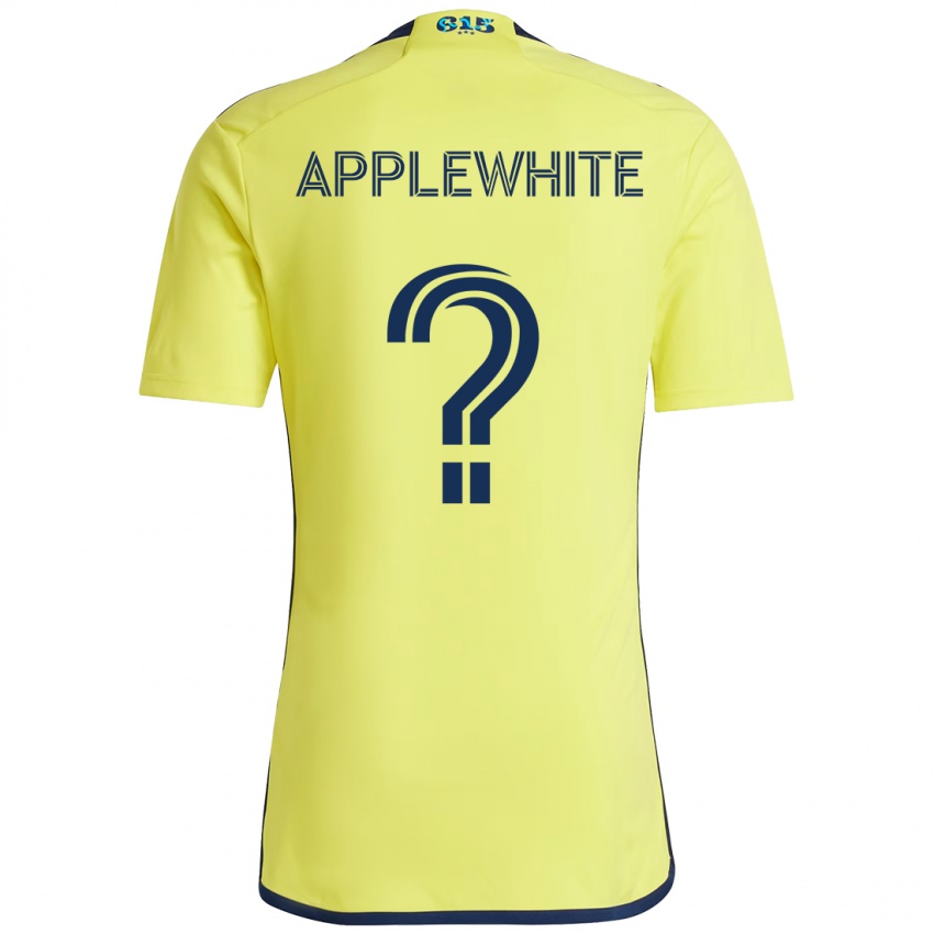 נשים Christopher Applewhite #0 כחול נייבי צהוב ג'רזי ביתית 2025/26 חולצה קצרה