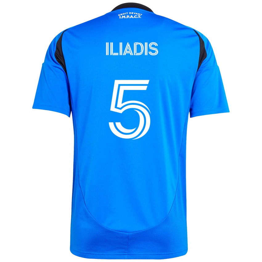נשים Ilias Iliadis #5 תכלת שמיים כחול כהה ג'רזי ביתית 2025/26 חולצה קצרה