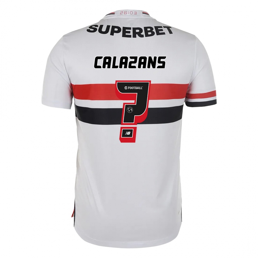 נשים Marquinhos Calazans #0 אדום שחור לבן ג'רזי ביתית 2025/26 חולצה קצרה