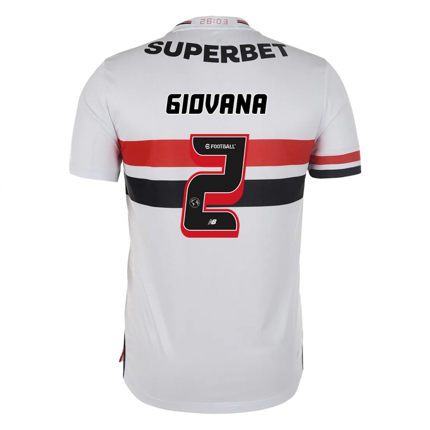 נשים Giovana #2 אדום שחור לבן ג'רזי ביתית 2025/26 חולצה קצרה