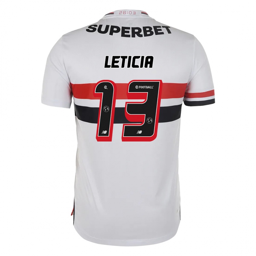 נשים Leticia #13 אדום שחור לבן ג'רזי ביתית 2025/26 חולצה קצרה