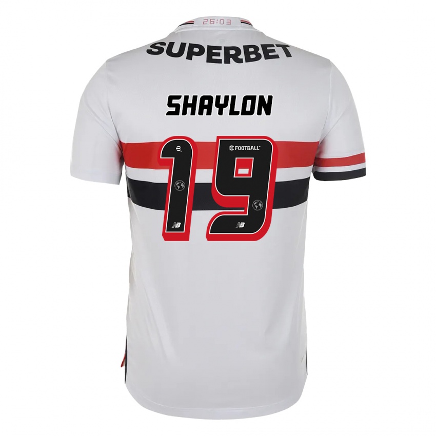 נשים Shaylon #19 אדום שחור לבן ג'רזי ביתית 2025/26 חולצה קצרה
