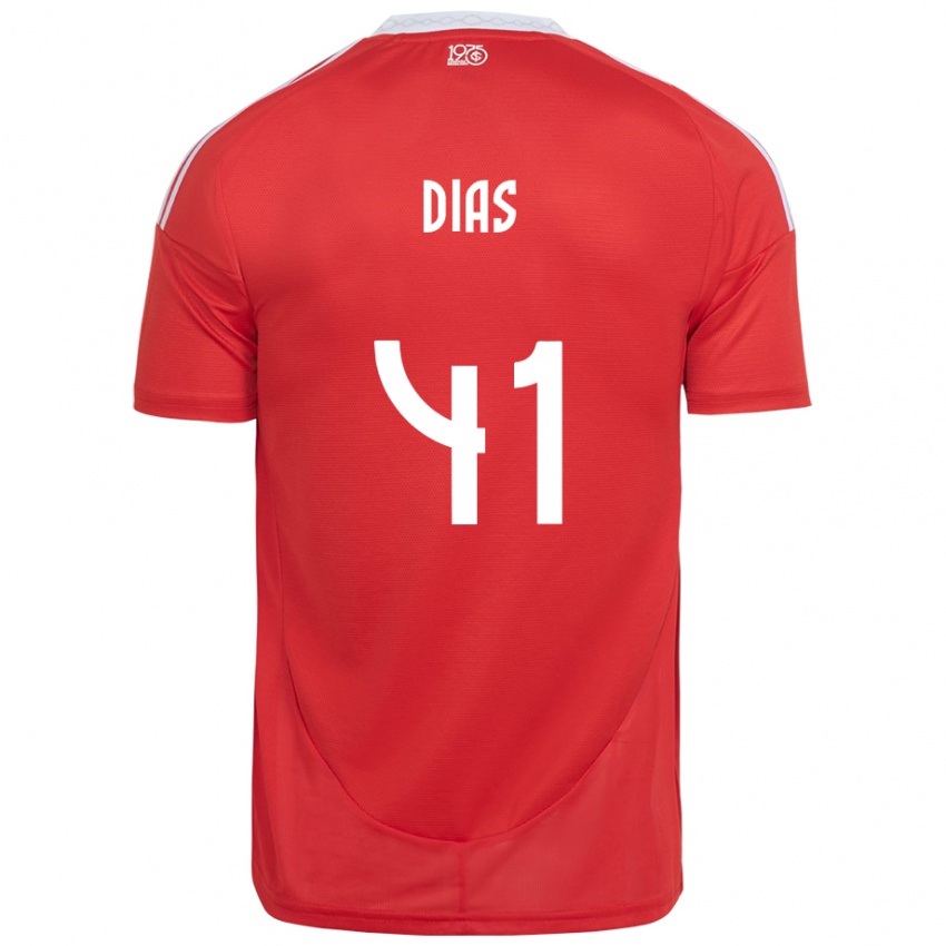 נשים Matheus Dias #41 אדום לבן ג'רזי ביתית 2025/26 חולצה קצרה