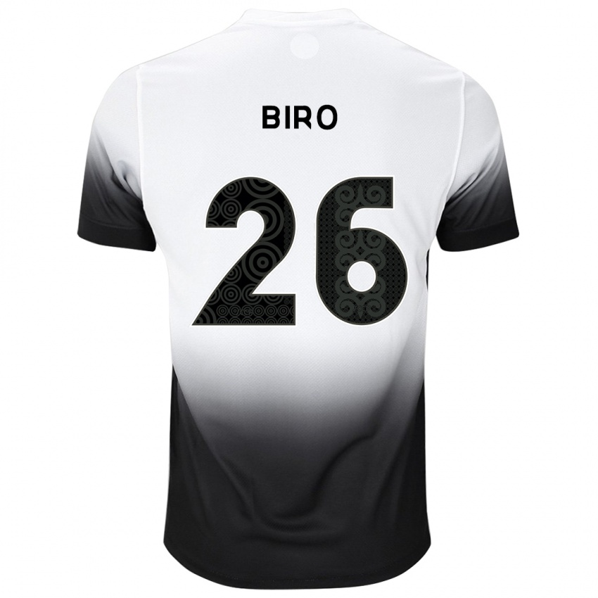 נשים Biro #26 לבן שחור ג'רזי ביתית 2025/26 חולצה קצרה
