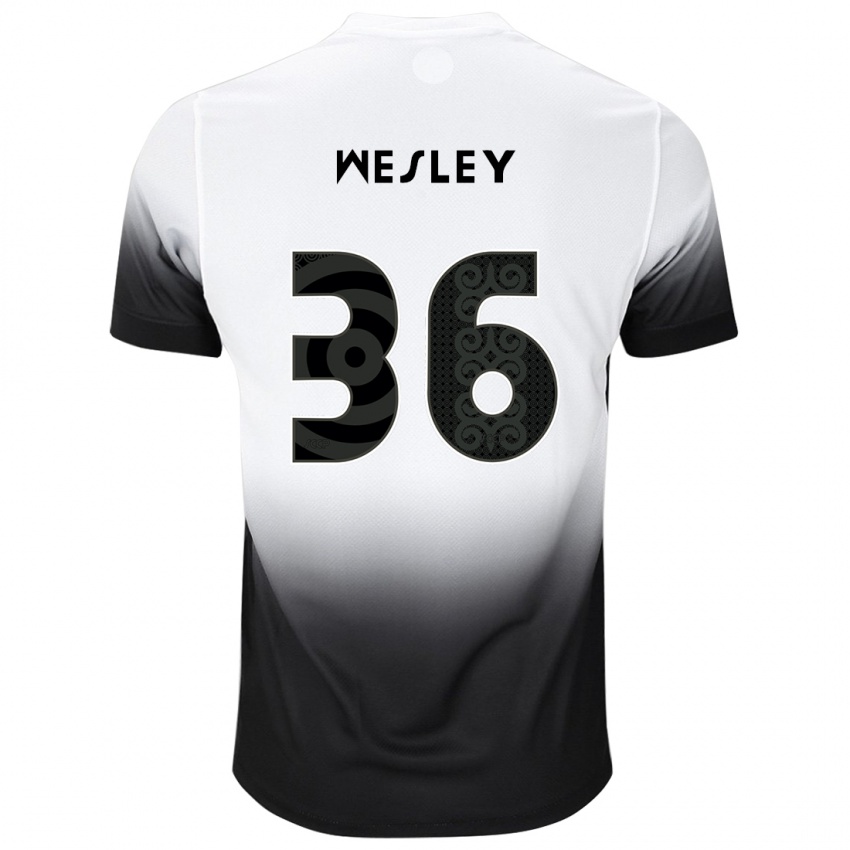 נשים Wesley #36 לבן שחור ג'רזי ביתית 2025/26 חולצה קצרה
