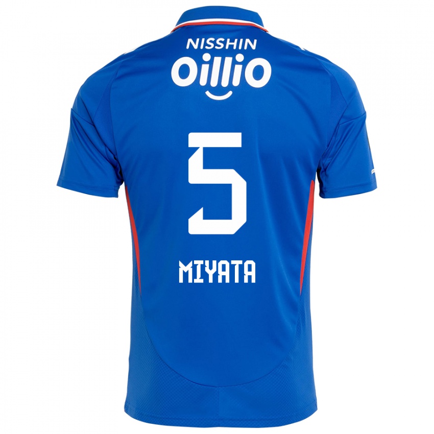 נשים Haru Miyata #5 לבן כחול מלכותי ג'רזי ביתית 2025/26 חולצה קצרה