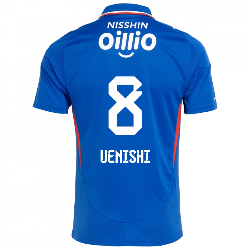 נשים Haruki Uenishi #8 לבן כחול מלכותי ג'רזי ביתית 2025/26 חולצה קצרה