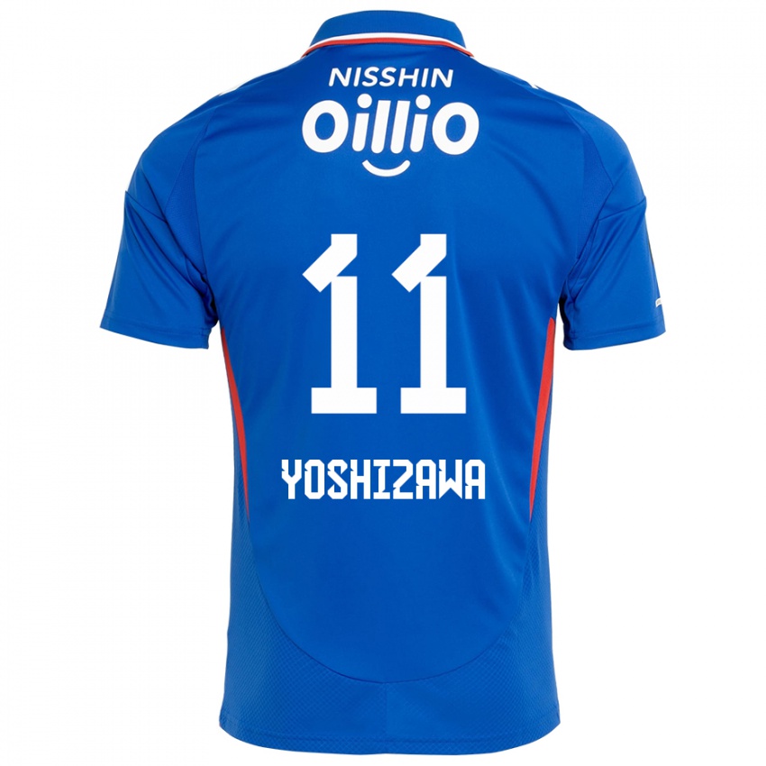 נשים Mirai Yoshizawa #11 לבן כחול מלכותי ג'רזי ביתית 2025/26 חולצה קצרה