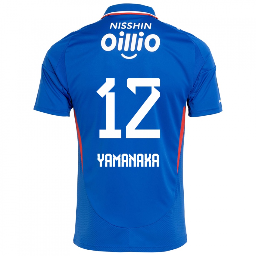 נשים Yuki Yamanaka #12 לבן כחול מלכותי ג'רזי ביתית 2025/26 חולצה קצרה