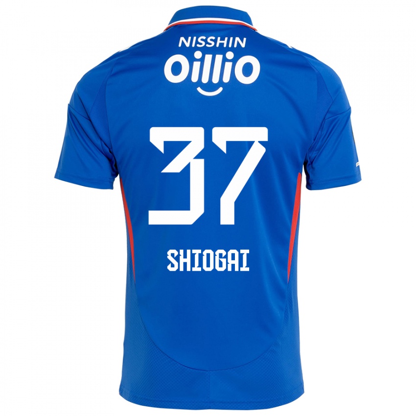 נשים Kento Shiogai #37 לבן כחול מלכותי ג'רזי ביתית 2025/26 חולצה קצרה