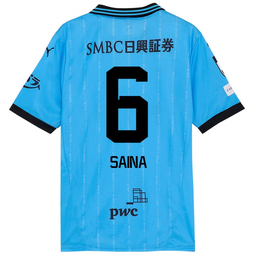 נשים Yuta Saina #6 לבן תכלת שמיים ג'רזי ביתית 2025/26 חולצה קצרה