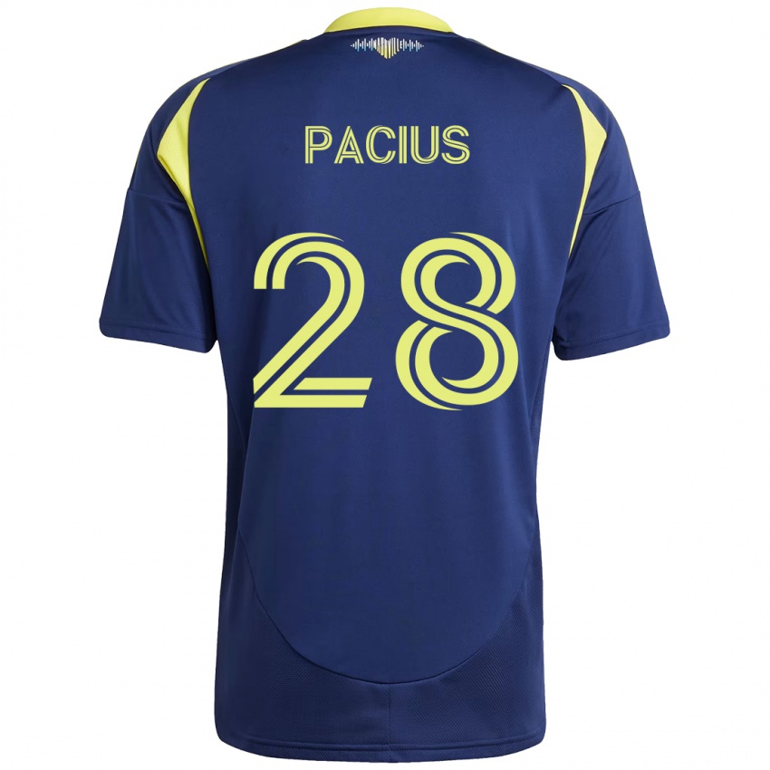 נשים Woobens Pacius #28 כחול נייבי צהוב הרחק ג'רזי 2025/26 חולצה קצרה