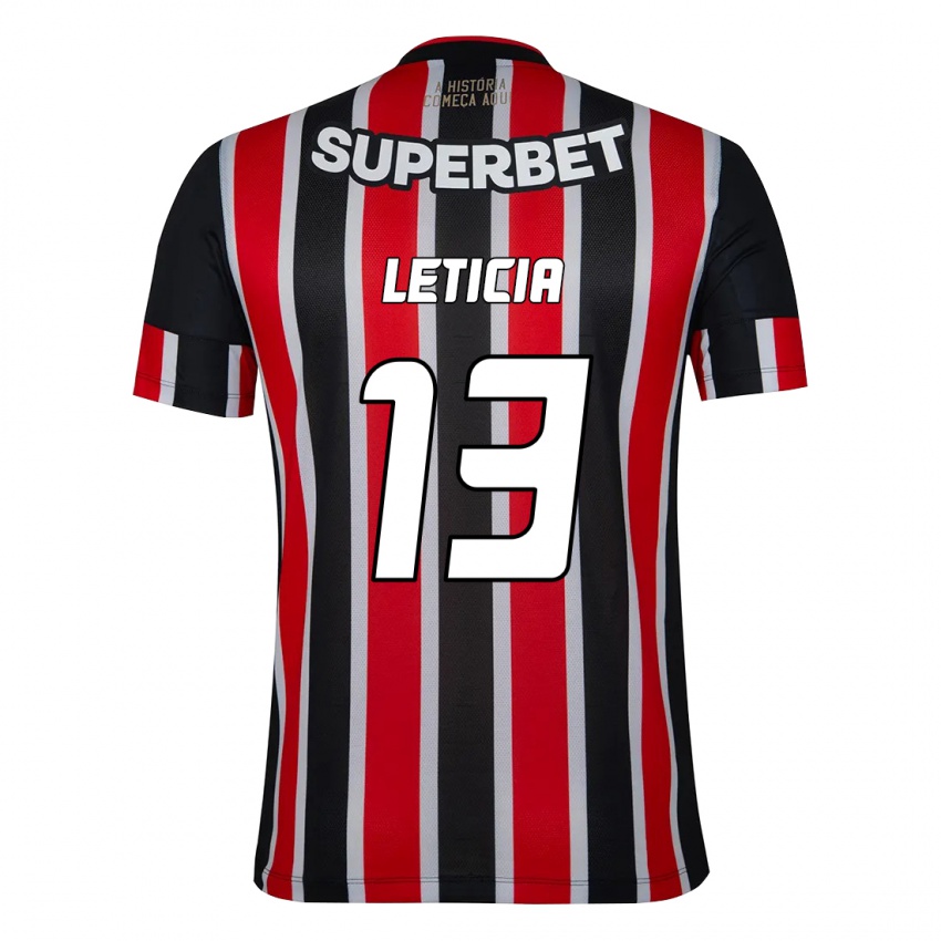 נשים Leticia #13 שחור אדום הרחק ג'רזי 2025/26 חולצה קצרה