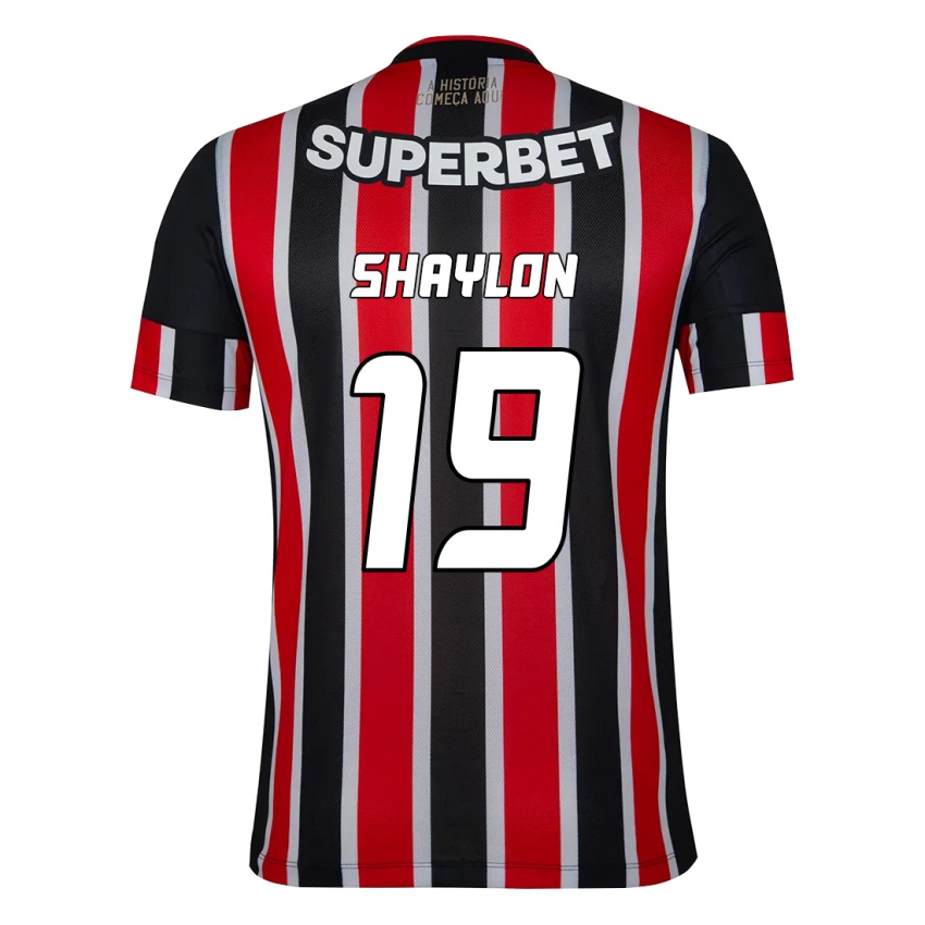 נשים Shaylon #19 שחור אדום הרחק ג'רזי 2025/26 חולצה קצרה