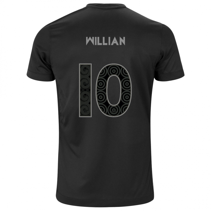 נשים Willian #10 שחור לבן הרחק ג'רזי 2025/26 חולצה קצרה